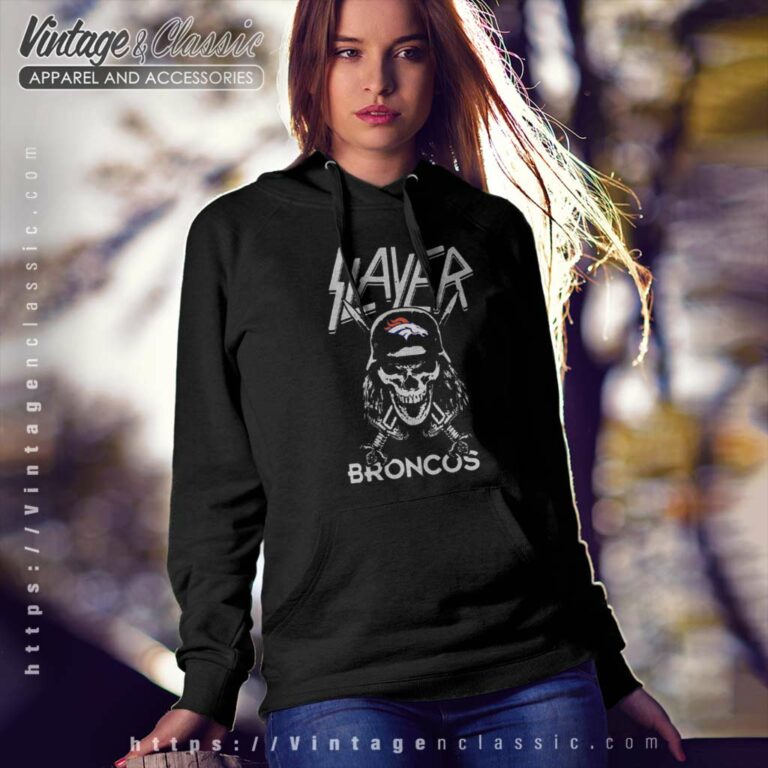 Slayer Skull Denver Broncos Hoodie Slayer Skull Denver Broncos Hoodie