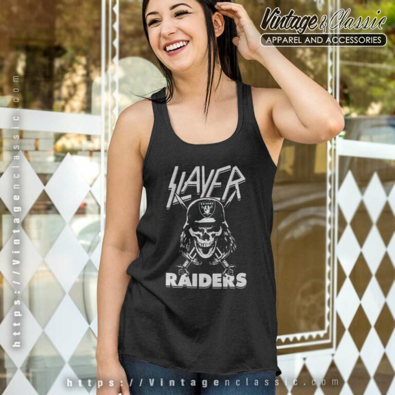 Slayer Skull Las Vegas Raiders Tank Top Racerback Slayer Skull Las Vegas Raiders Tank Top Racerback