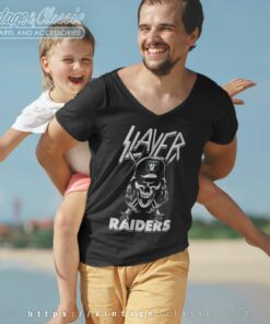 Slayer Skull Las Vegas Raiders V Neck TShirt