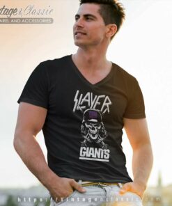 Slayer Skull New York Giants V Neck TShirt