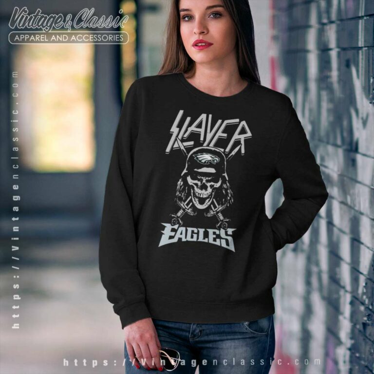 Slayer Skull Philadelphia Eagles Sweatshirt Slayer Skull Philadelphia Eagles Sweatshirt