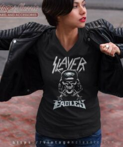 Slayer Skull Philadelphia Eagles V Neck TShirt