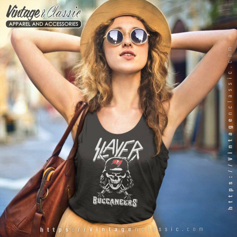 Slayer Skull Tampa Bay Buccaneers Tank Top Racerback Slayer Skull Tampa Bay Buccaneers Tank Top Racerback