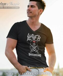 Slayer Skull Tampa Bay Buccaneers V Neck TShirt
