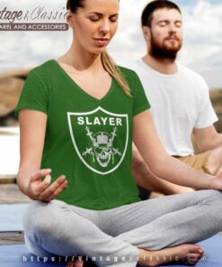 Slayer Slayders Crest V Neck TShirt