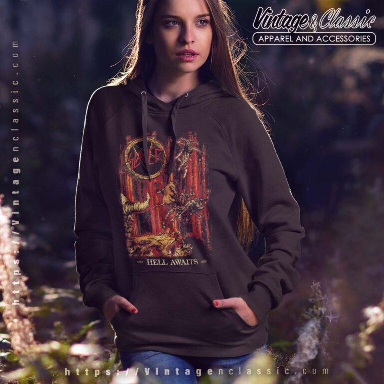 Slayer T srhit Hell Awaits Anniversary Cover Hoodie Women Slayer T srhit Hell Awaits Anniversary Cover Hoodie Women