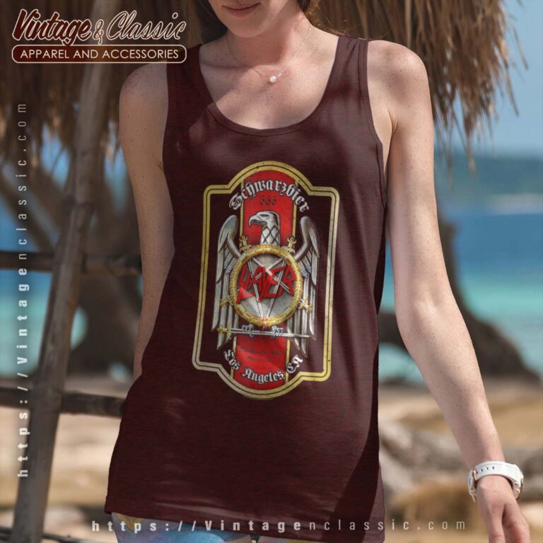 Slayer Tshirt Beer Label Raceback Tank 1 Slayer Tshirt Beer Label Raceback Tank 1