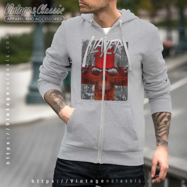 Slayer Tshirt Bloody Flag Full Zip Hoodie Men Slayer Tshirt Bloody Flag Full Zip Hoodie Men