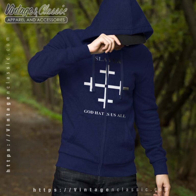 Slayer Tshirt God Hates Us All Cross Full Zip Hoodie Men Slayer Tshirt God Hates Us All Cross Full Zip Hoodie Men