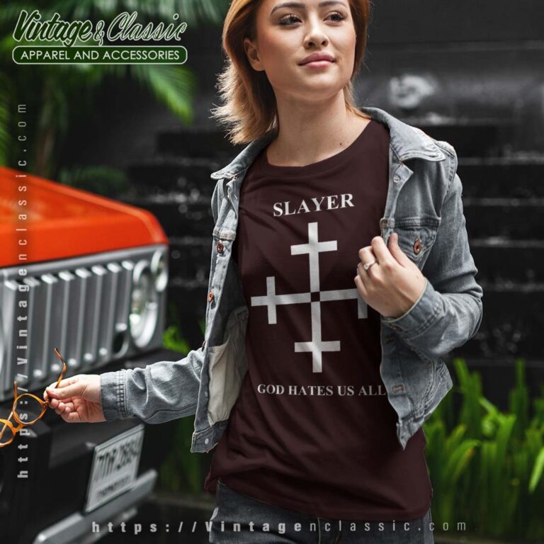 Slayer Tshirt God Hates Us All Cross T shirt Women Slayer Tshirt God Hates Us All Cross T shirt Women