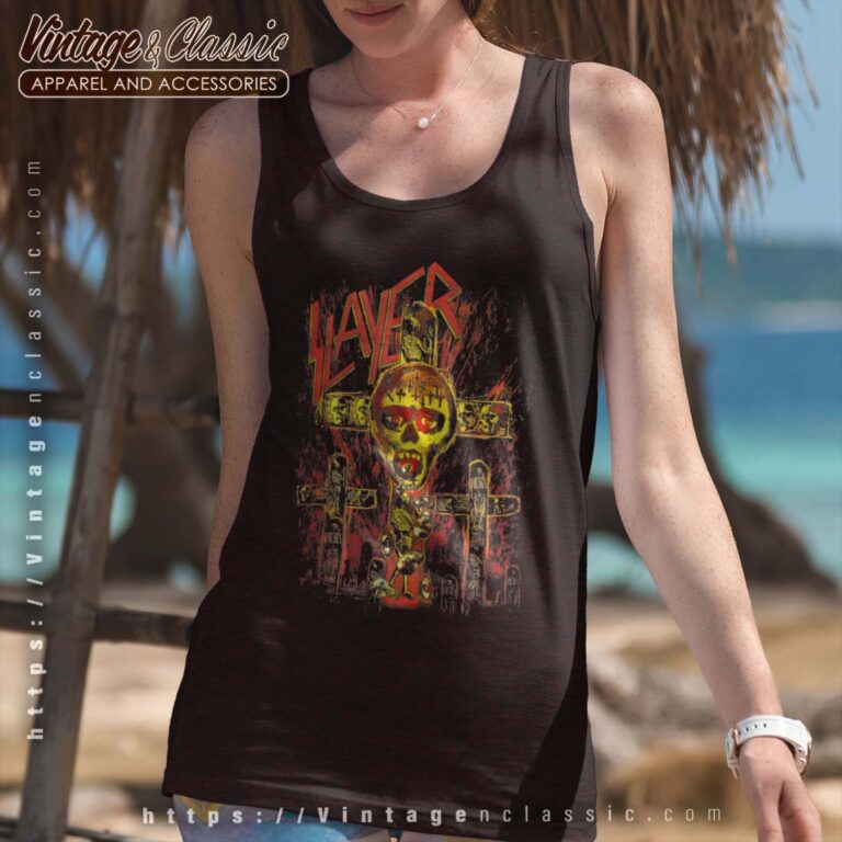 Slayer Tshirt SOS Crucifiction Raceback Tank Slayer Tshirt SOS Crucifiction Raceback Tank