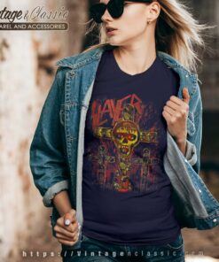 Slayer Tshirt SOS Crucifiction V neck Wommen
