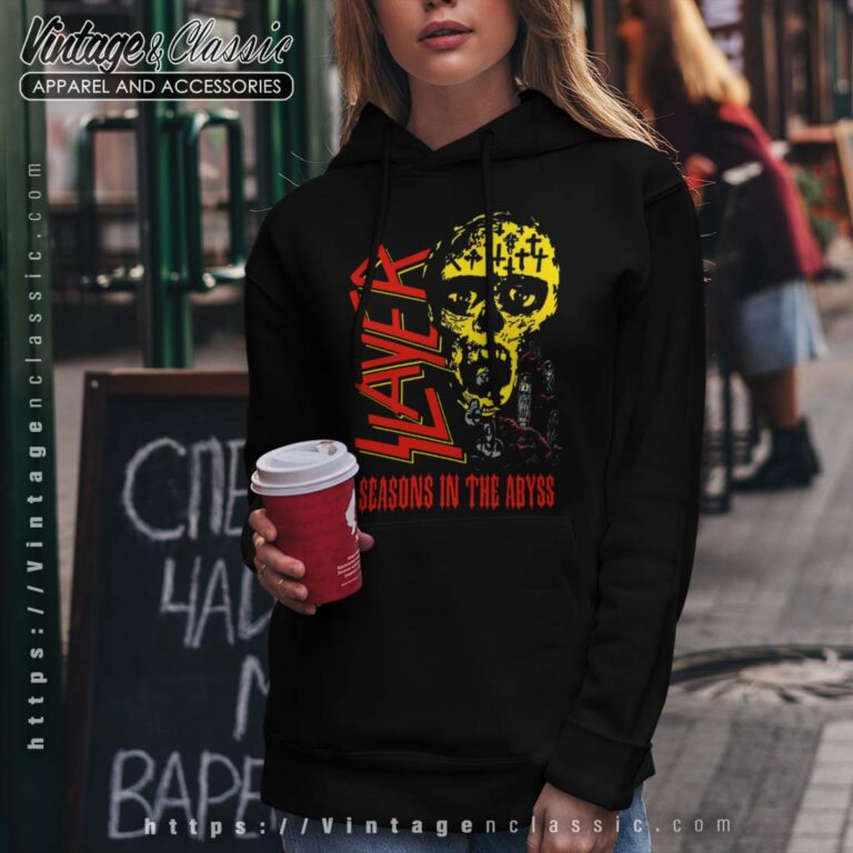 Slayer Tshirt Seasons in the Abyss Graphic Tour Hoodie Women Slayer Tshirt Seasons in the Abyss Graphic Tour Hoodie Women