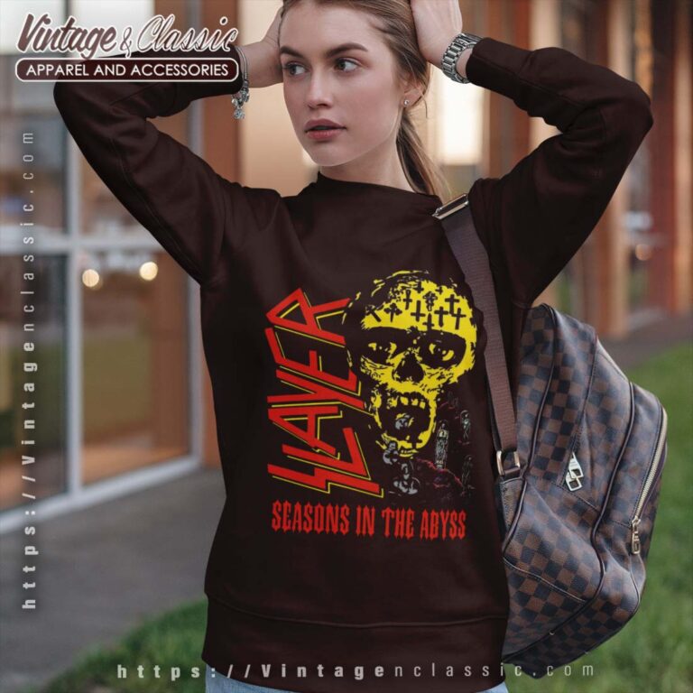 Slayer Tshirt Seasons in the Abyss Graphic Tour Sweashirt Women Slayer Tshirt Seasons in the Abyss Graphic Tour Sweashirt Women