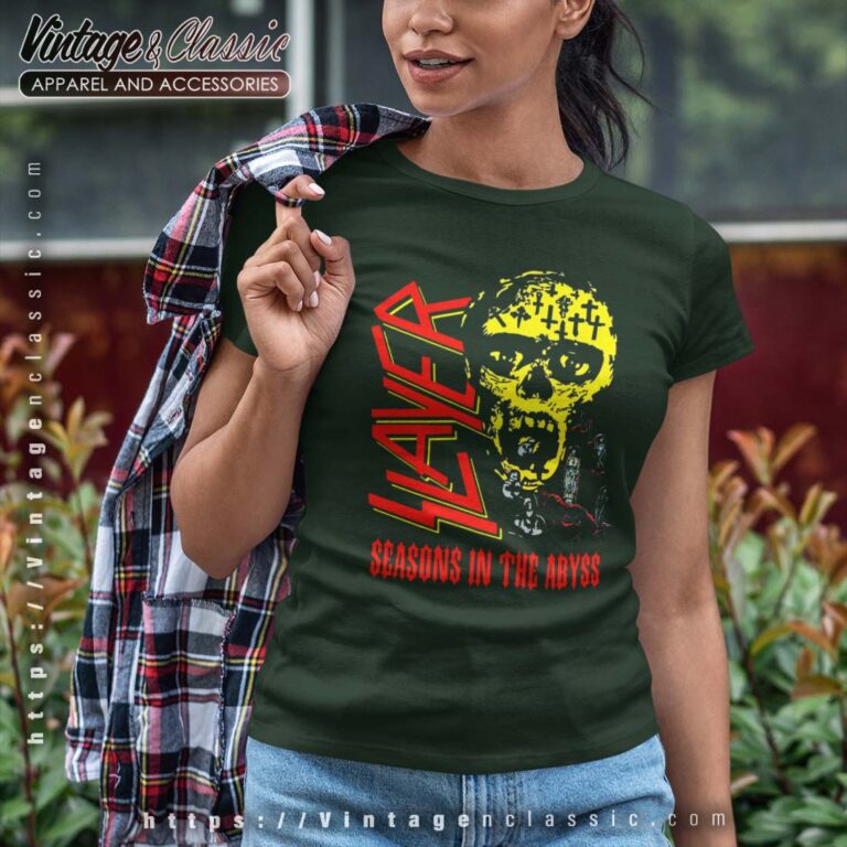 Slayer Tshirt Seasons in the Abyss Graphic Tour T shirt Women Slayer Tshirt Seasons in the Abyss Graphic Tour T shirt Women