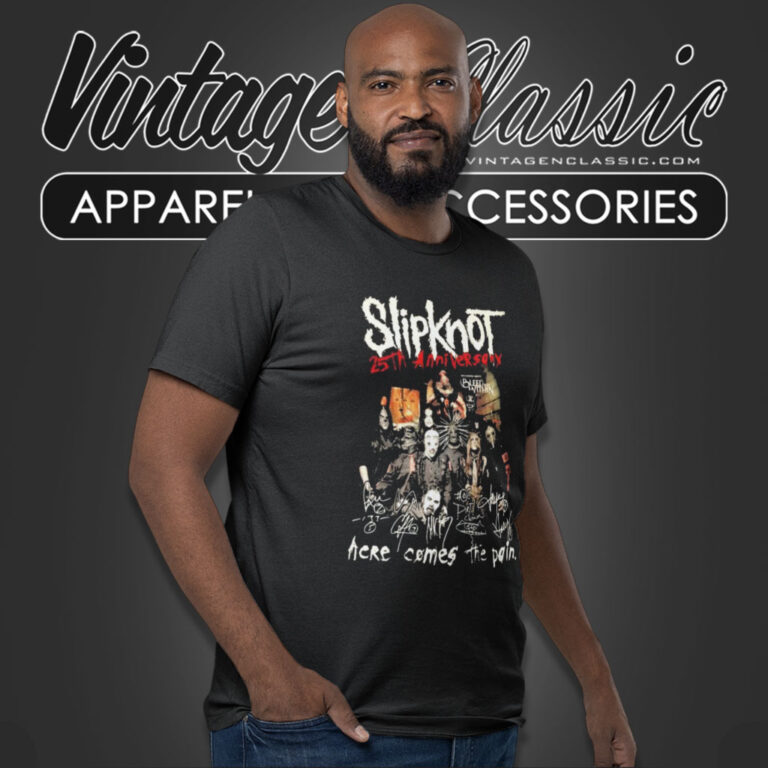 Slipknot 25th Tour 2024 Acre Comes The Pain Signature T Shirt Slipknot 25th Tour 2024 Acre Comes The Pain Signature T Shirt