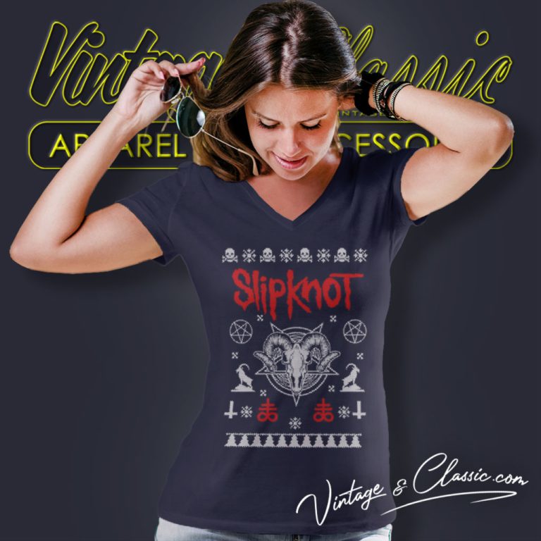 Slipknot Inspired Christmas V Neck TShirt Slipknot Inspired Christmas V Neck TShirt