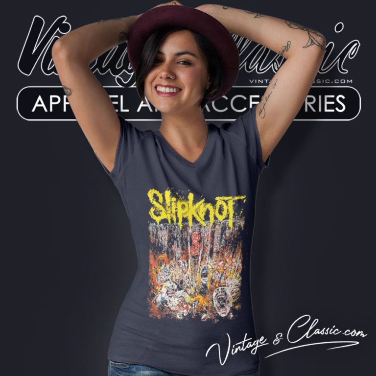 Slipknot Live At Msg Fan Pack 2023 V Neck TShirt Slipknot Live At Msg Fan Pack 2023 V Neck TShirt