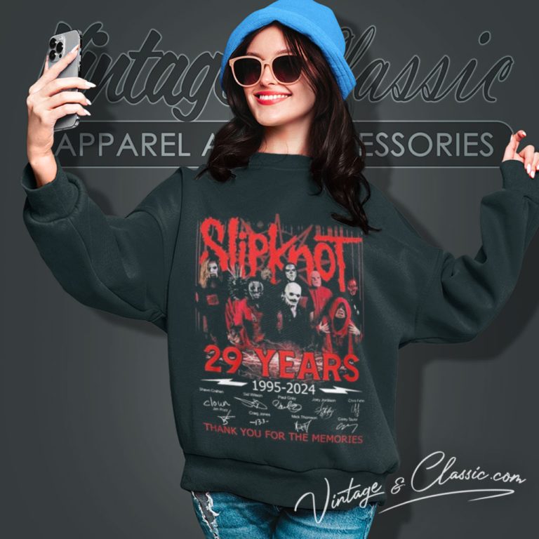 Slipknot Shirt 29 Years 1995 2024 Thank You For The Memories Signatures Sweatshirt Slipknot Shirt 29 Years 1995 2024 Thank You For The Memories Signatures Sweatshirt