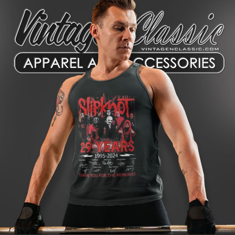 Slipknot Shirt 29 Years 1995 2024 Thank You For The Memories Signatures Tank Top Racerback Slipknot Shirt 29 Years 1995 2024 Thank You For The Memories Signatures Tank Top Racerback