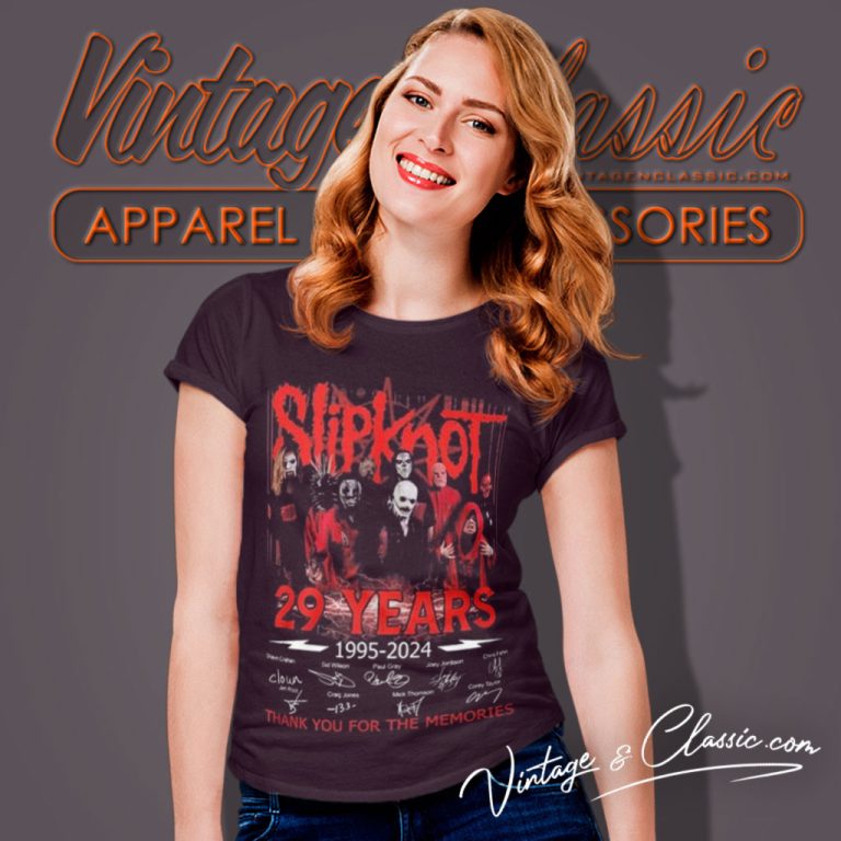 Slipknot Shirt 29 Years 1995 2024 Thank You For The Memories Signatures Women T Shirt Slipknot Shirt 29 Years 1995 2024 Thank You For The Memories Signatures Women T Shirt