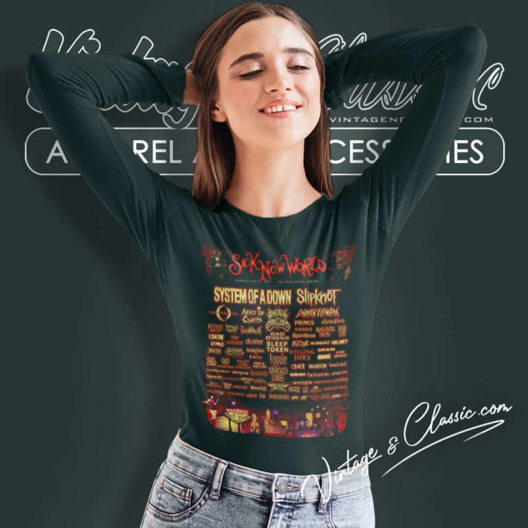 Slipknot Shirt Sick New World Fest 2024 Saturday Long Sleeve Tee Slipknot Shirt Sick New World Fest 2024 Saturday Long Sleeve Tee