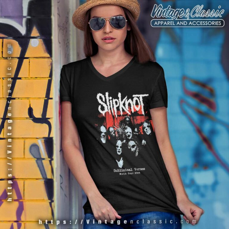 Slipknot Shirt Subliminal Verses World Tour V Neck TShirt Slipknot Shirt Subliminal Verses World Tour V Neck TShirt