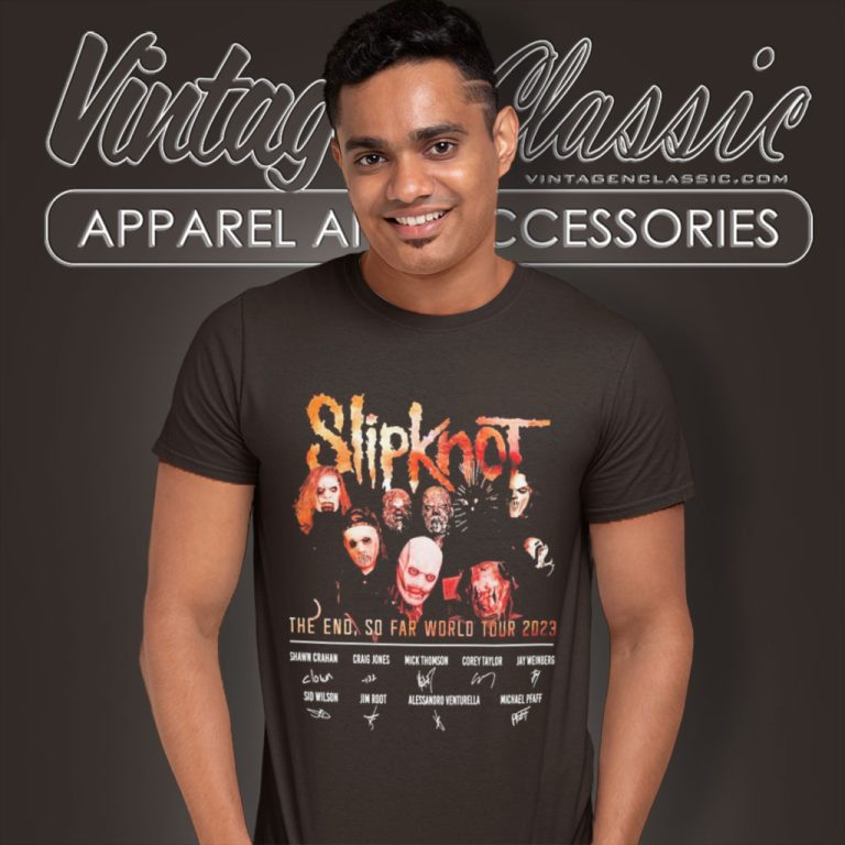 Slipknot Shirt The End So Far World Tour 2023 Signatures T Shirt Slipknot Shirt The End So Far World Tour 2023 Signatures T Shirt