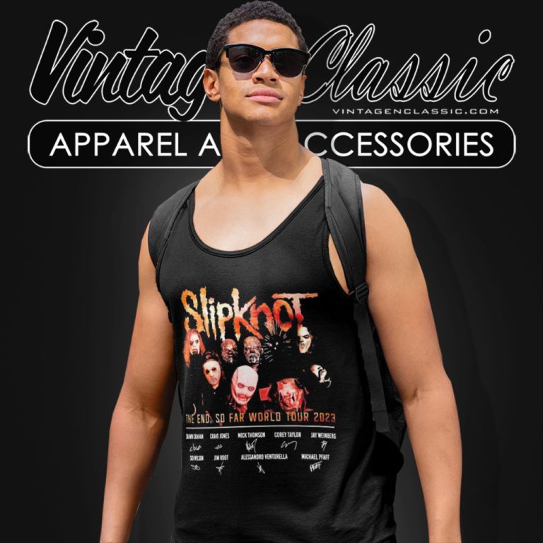 Slipknot Shirt The End So Far World Tour 2023 Signatures Tank Top Racerback Slipknot Shirt The End So Far World Tour 2023 Signatures Tank Top Racerback