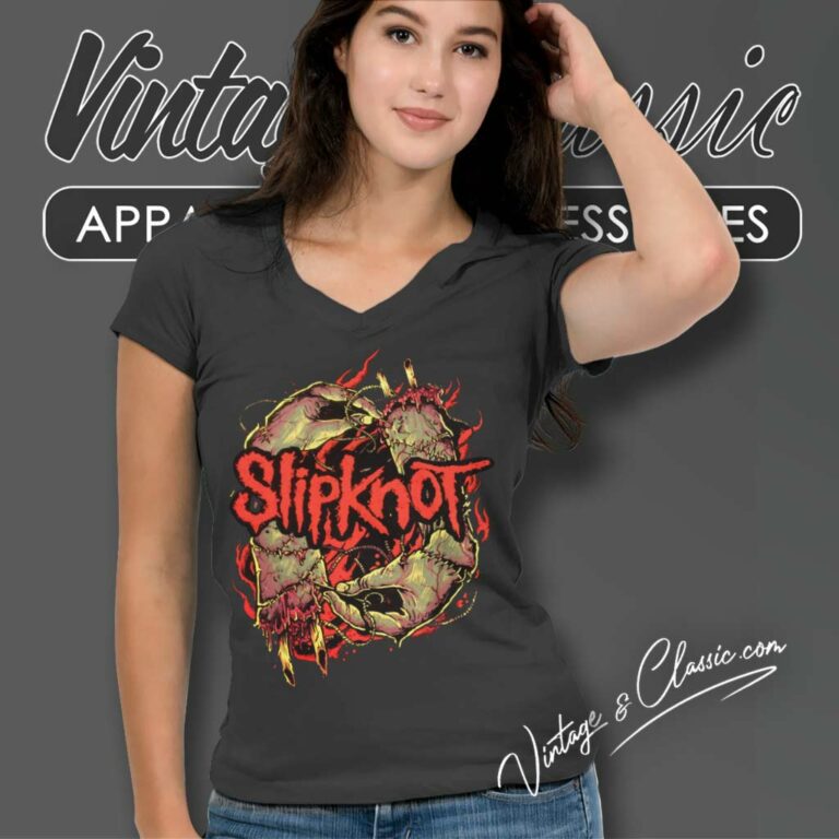 Slipknot Stitch Hands V Neck TShirt Slipknot Stitch Hands V Neck TShirt