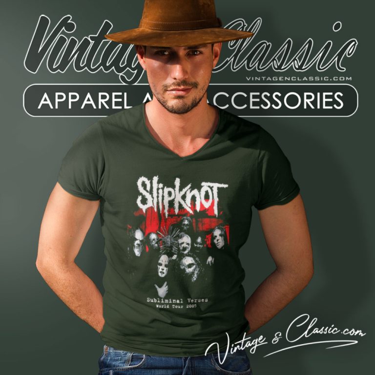 Slipknot Subliminal Verse World Tour V Neck TShirt 1 Slipknot Subliminal Verse World Tour V Neck TShirt 1