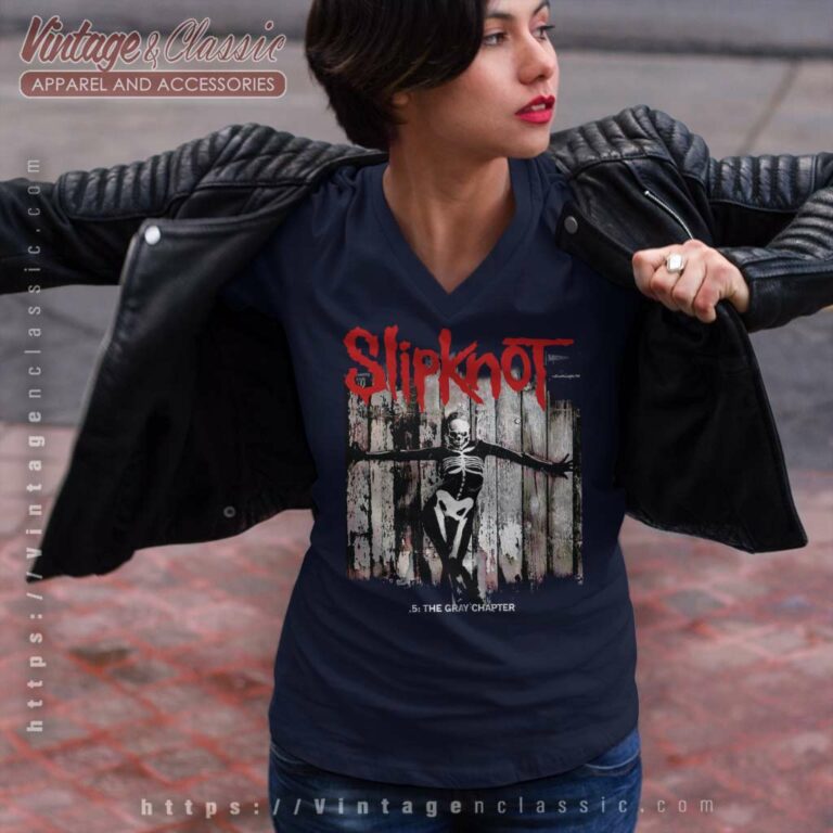 Slipknot The Grey Chapter V Neck TShirt Slipknot The Grey Chapter V Neck TShirt