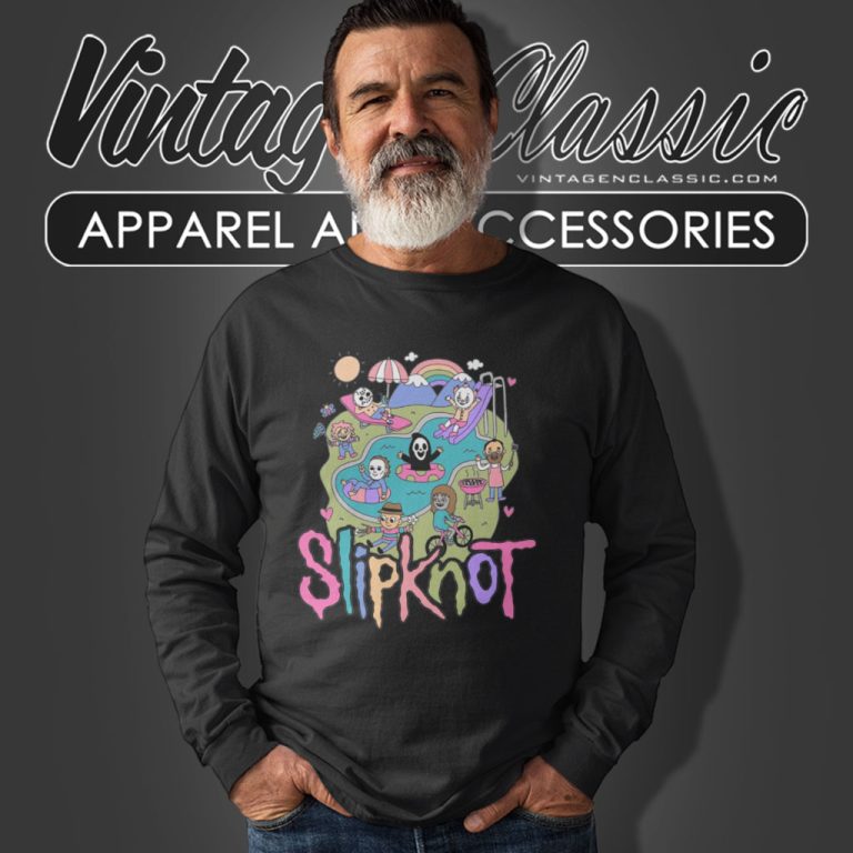 Slipknot Tour Cartoon Rainbow Long Sleeve Tee 1 Slipknot Tour Cartoon Rainbow Long Sleeve Tee 1