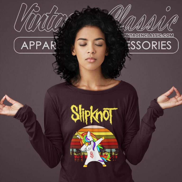Slipknot Unicorn Dabbing Rainbow Long Sleeve Tee Slipknot Unicorn Dabbing Rainbow Long Sleeve Tee