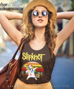 Slipknot Unicorn Dabbing Rainbow Tank Top Racerback