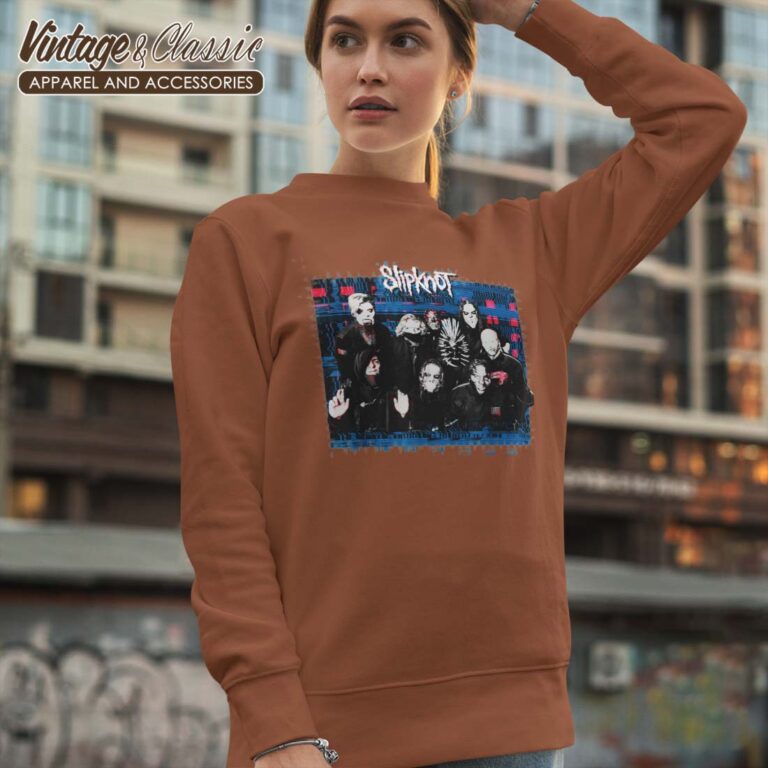 Slipknot We Are Not Your Kind Blue Glitch Sweatshirt Slipknot We Are Not Your Kind Blue Glitch Sweatshirt