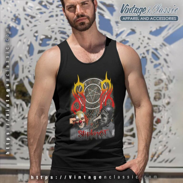 Slipknot Wearing Clown Mask Tank Top Racerback Slipknot Wearing Clown Mask Tank Top Racerback