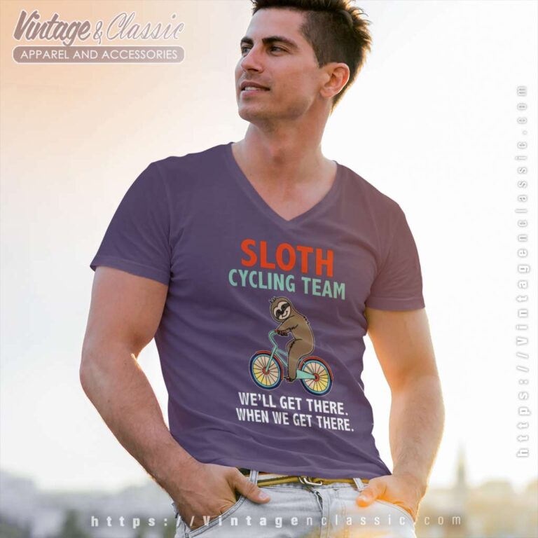 Sloth Cycling Team Tee Shirt Gift For Bikers V Neck TShirt Sloth Cycling Team Tee Shirt Gift For Bikers V Neck TShirt