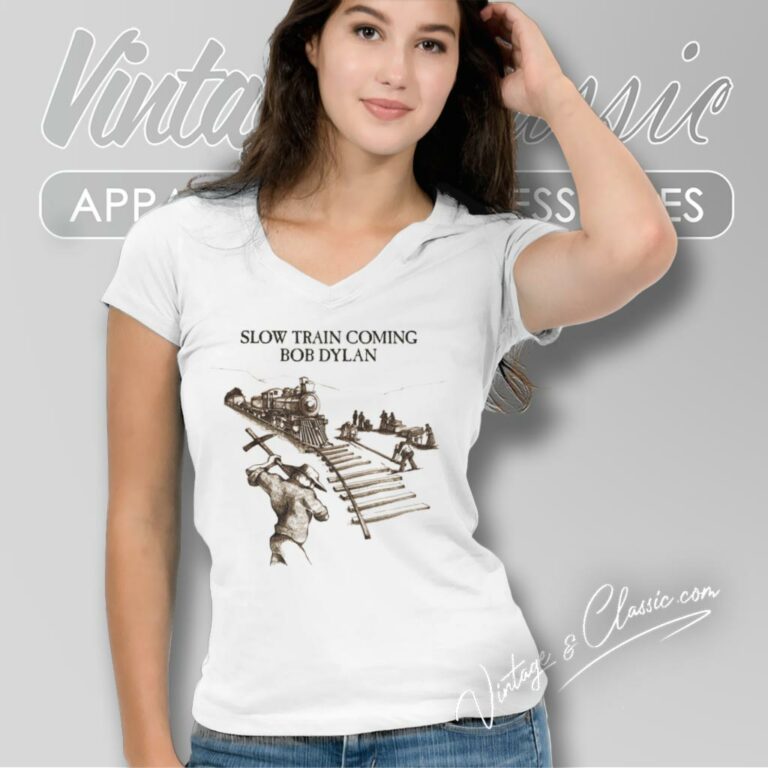 Slow Train Coming Bob Dylan V Neck TShirt Slow Train Coming Bob Dylan V Neck TShirt