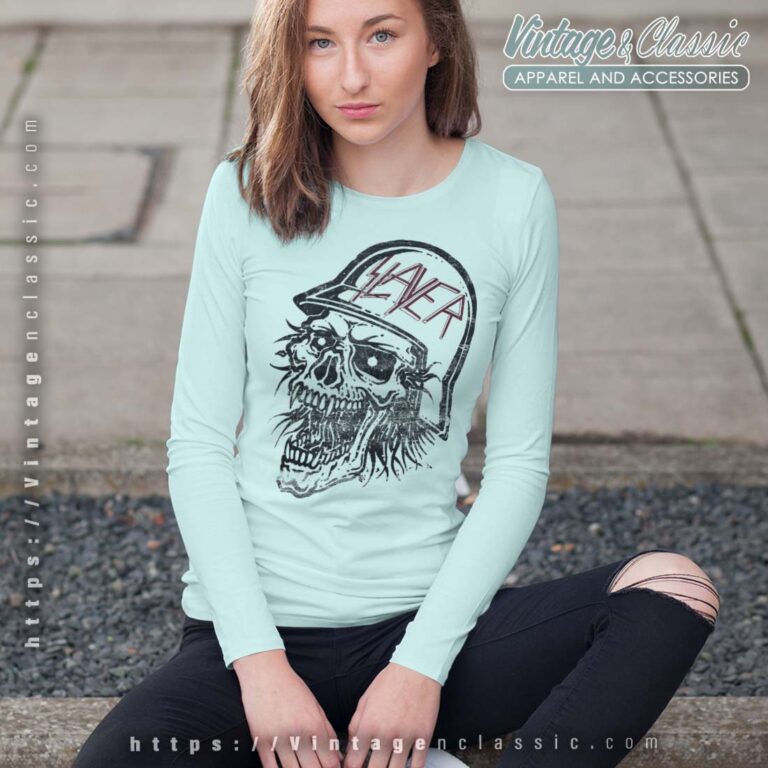 Slyer Tshirt Distressed Bloody Skull Longsleeves Wommen Slyer Tshirt Distressed Bloody Skull Longsleeves Wommen