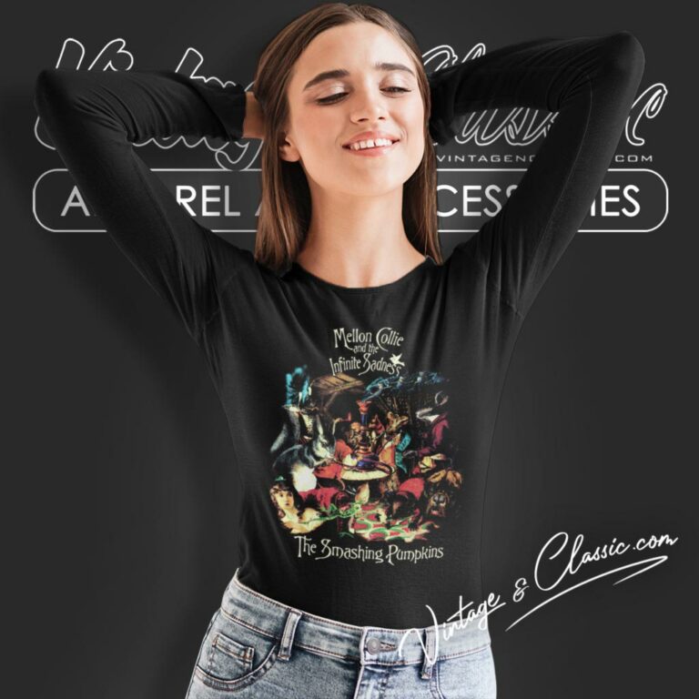 Smashing Pumpkins Shirt Mellon Collie Infinite Sadness Skull Cross Bones Long Sleeve Tee Smashing Pumpkins Shirt Mellon Collie Infinite Sadness Skull Cross Bones Long Sleeve Tee