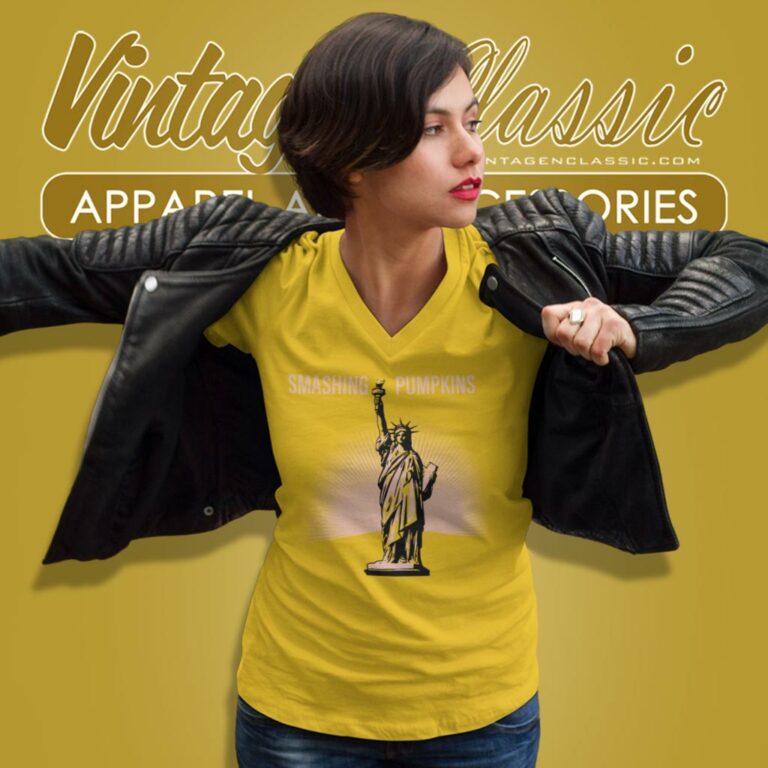 Smashing Pumpkins Statue Of Liberty V Neck TShirt Smashing Pumpkins Statue Of Liberty V Neck TShirt