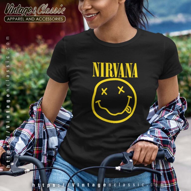Smiley Band Logo Nirvana Tshirt Women 1 Smiley Band Logo Nirvana Tshirt Women 1