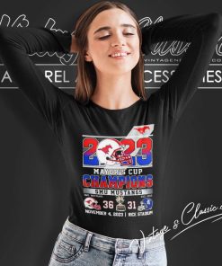 Smu Mustangs Vs Rice Owls Mayors Cup Champions Score 2023 Long Sleeve Tee