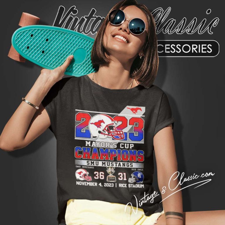 Smu Mustangs Vs Rice Owls Mayors Cup Champions Score 2023 Women TShirt Smu Mustangs Vs Rice Owls Mayors Cup Champions Score 2023 Women TShirt