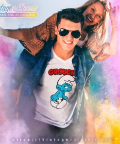 Smurf Grouchy V Neck TShirt