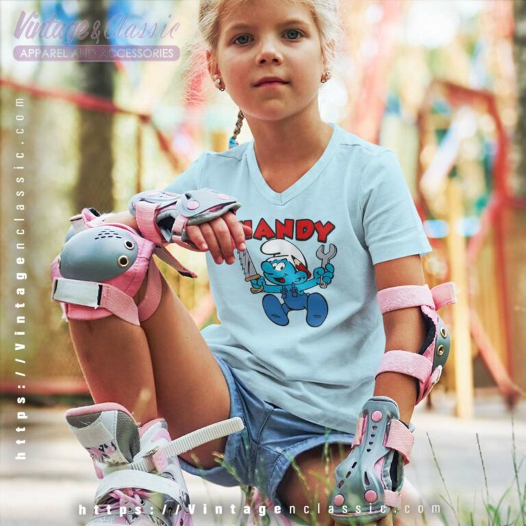 Smurf Handy Vneck Youth and Kid Smurf Handy Vneck Youth and Kid