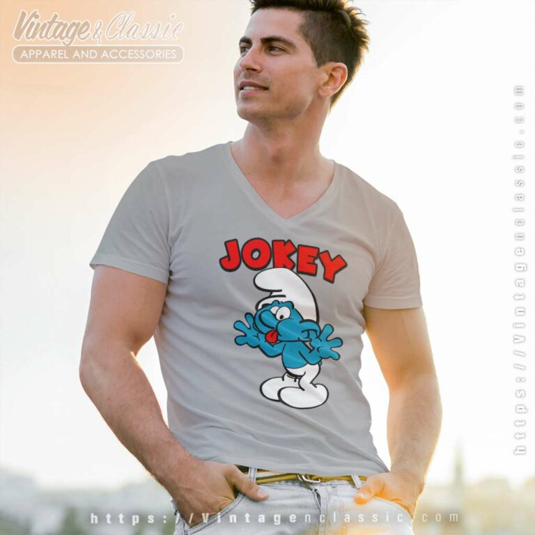 Smurf Jokey V Neck TShirt Smurf Jokey V Neck TShirt
