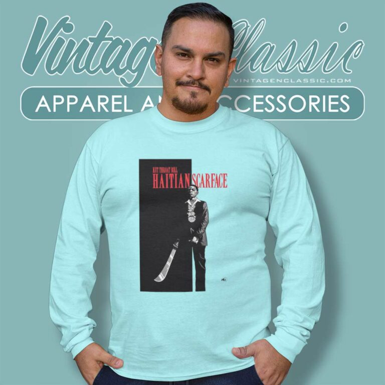 Sniper Gang Merch Haitian Scarface Long Sleeve Tee Sniper Gang Merch Haitian Scarface Long Sleeve Tee