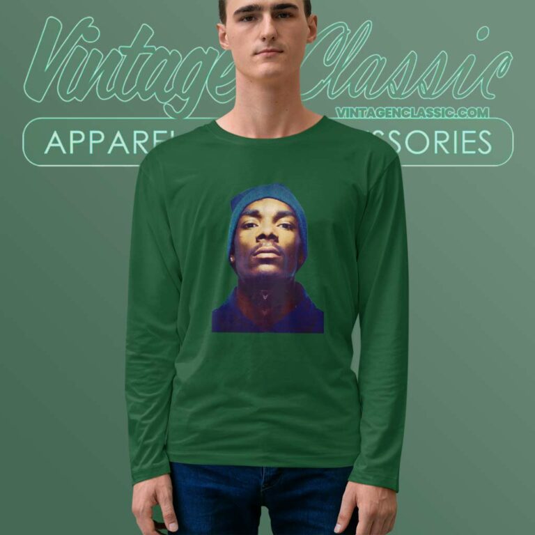 Snoop Dogg Beanie Profile Hip Hop Long Sleeve Tee Snoop Dogg Beanie Profile Hip Hop Long Sleeve Tee